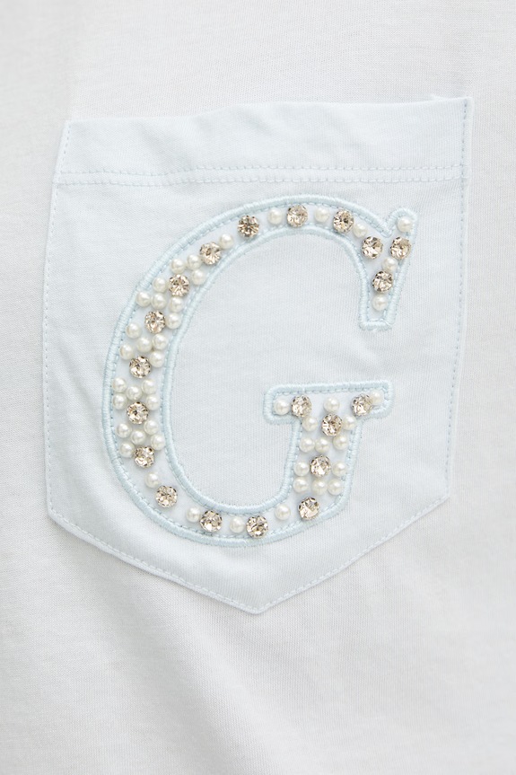 Guess t-shirt damski bawełniany W6GI17.K3037 niebieski