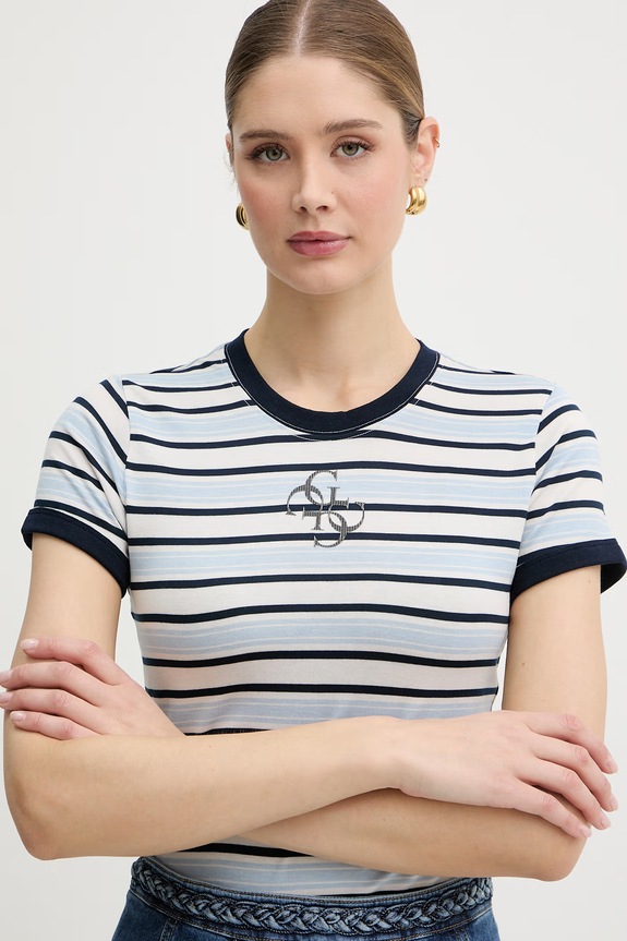 Guess basic póló női modállal kék W6GI18.K3040