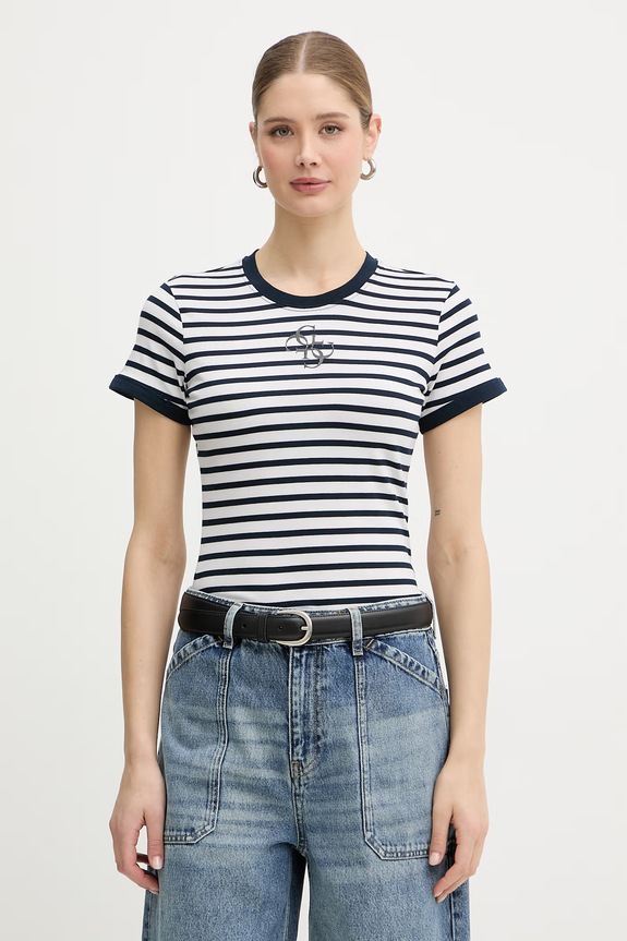Guess Γυναικείο Basic t-shirt με μοντάλ σκούρο μπλε W6GI18.K3040