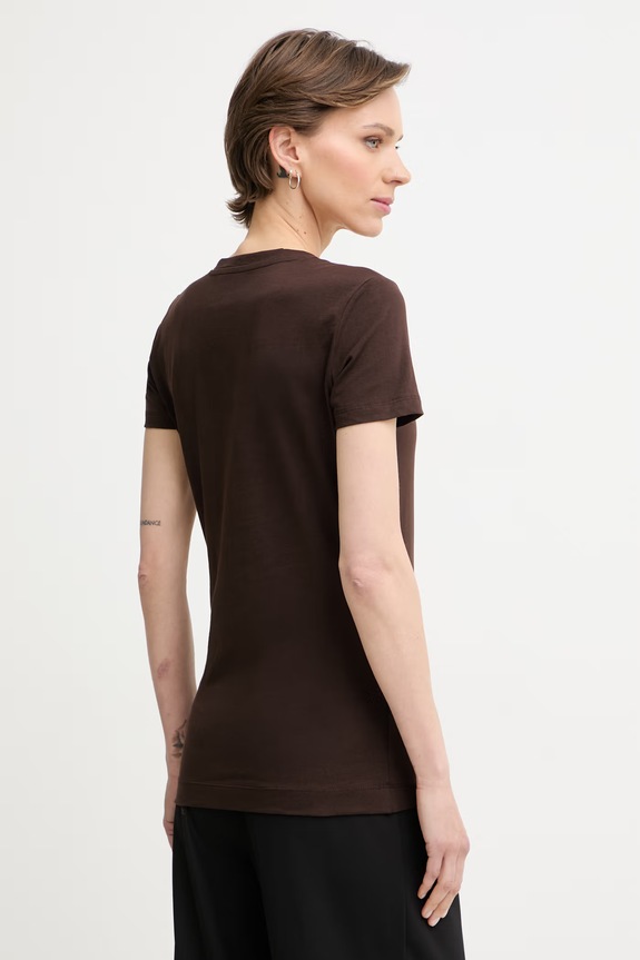 Oblečenie Guess tričko dámske bavlnené s elastanom W6GI19.K3042 hnedá