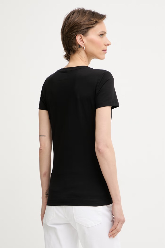 Oblečenie Guess tričko dámske bavlnené s elastanom W6GI19.K3042 čierna