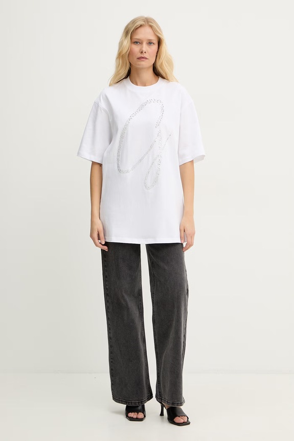 Guess t-shirt damski bawełniany W6GI39.K3478 biały SS26