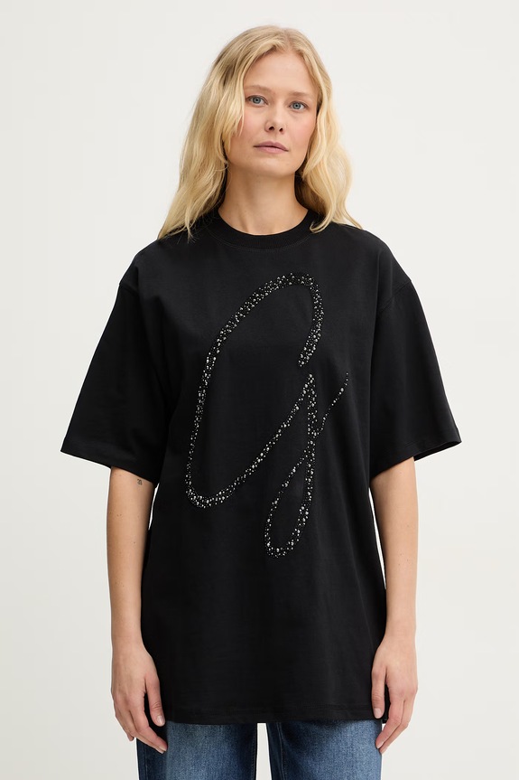 Guess t-shirt damski bawełniany czarny W6GI39.K3478