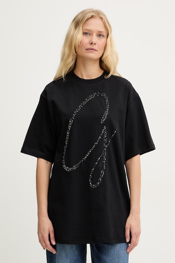 Guess t-shirt damski bawełniany czarny W6GI39.K3478