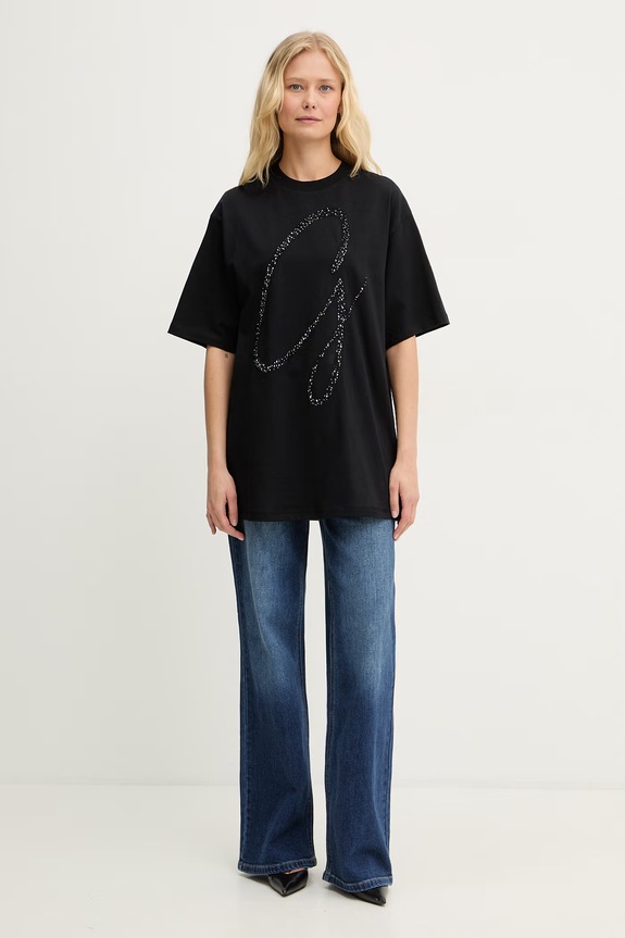 Guess t-shirt damski bawełniany W6GI39.K3478 czarny SS26