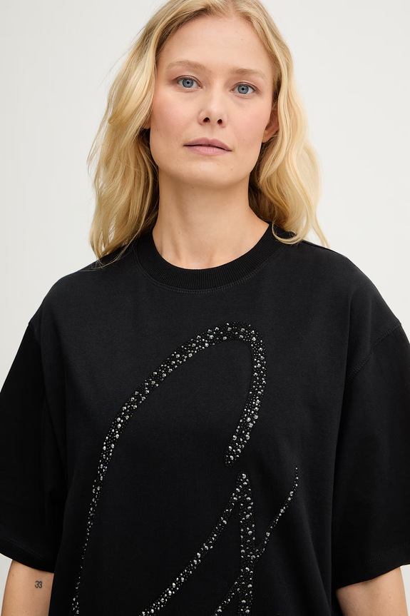 Guess t-shirt damski bawełniany czarny W6GI39.K3478