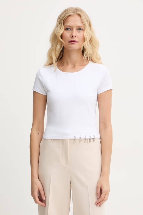 Guess tričko dámske bavlnené ELISABETTE biela W6GP11.K2933
