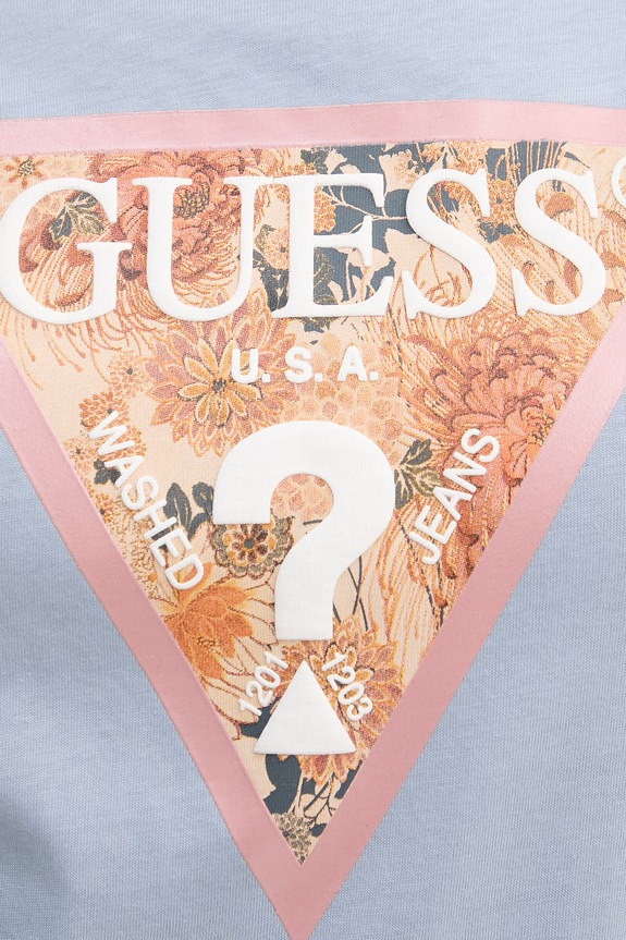 Guess t-shirt damski bawełniany W6GP03.K2754 niebieski