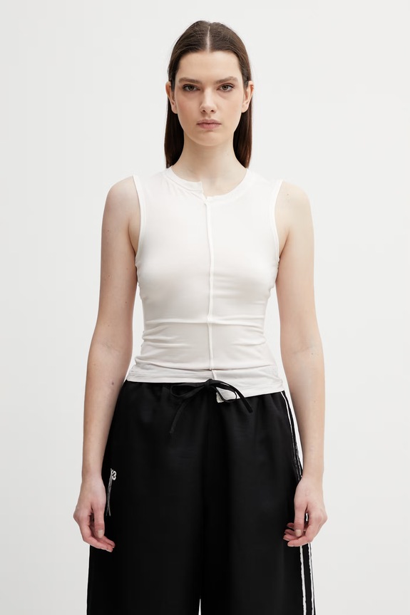Y-3 top W KNIT DD TANK okrągły beżowy KQ9790