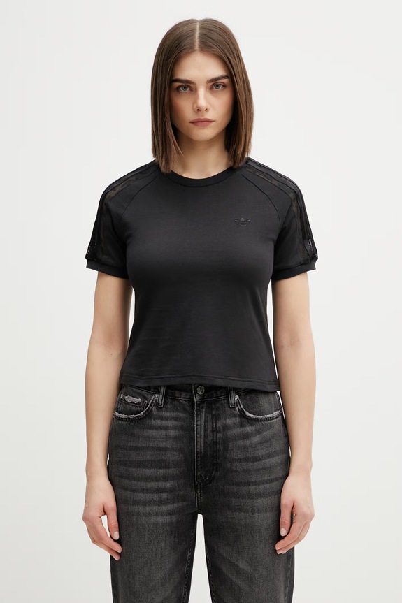 adidas Originals LACE CALI T t-shirt bawełniany damski czarny KC8150