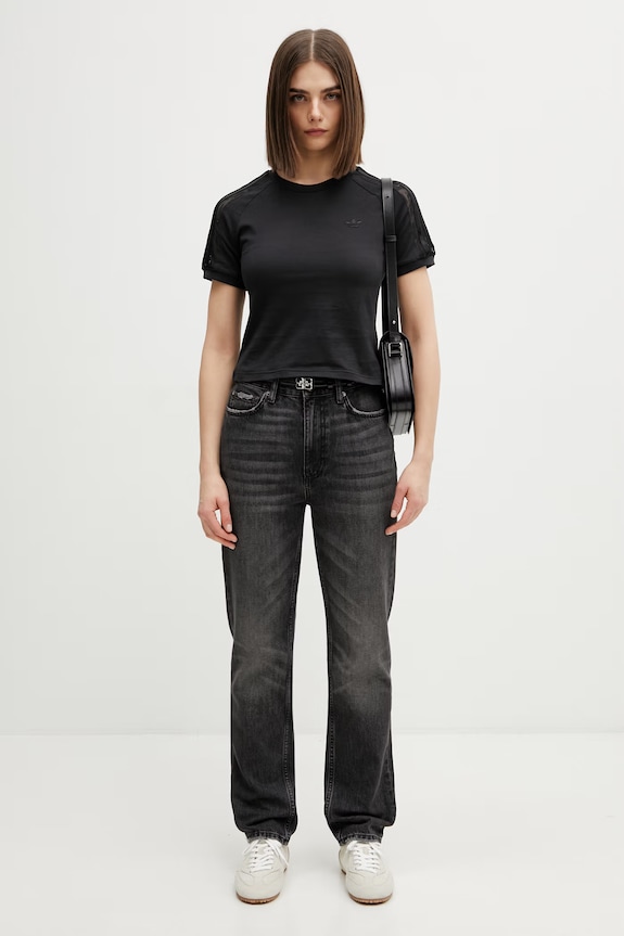 adidas Originals kratka majica ženska bombažna LACE CALI T KC8150 črna