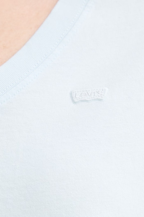 Βαμβακερό μπλουζάκι Levi's T2 PERFECT V LSE HOUSEMARK 005J6.0015 μπλε