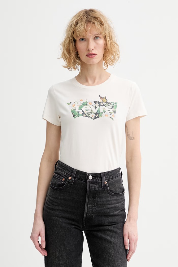 Levi's tricou din bumbac THE PERFECT print bej 17369.3385