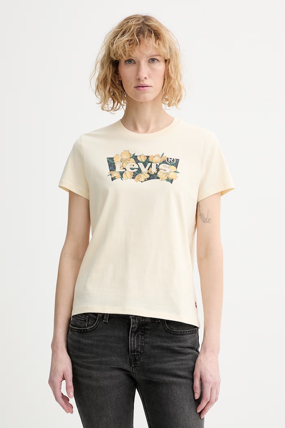 Levi's tricou din bumbac THE PERFECT print bej 17369.3398