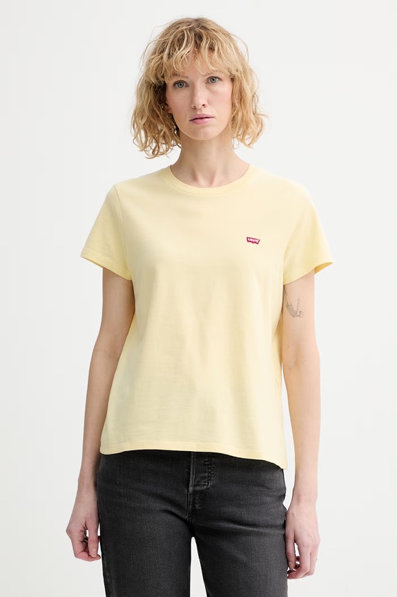 Levi's t-shirt in cotone PERFECT semplice giallo 39185.0401