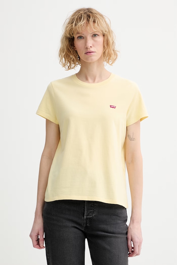 Levi's t-shirt in cotone PERFECT semplice giallo 39185.0401