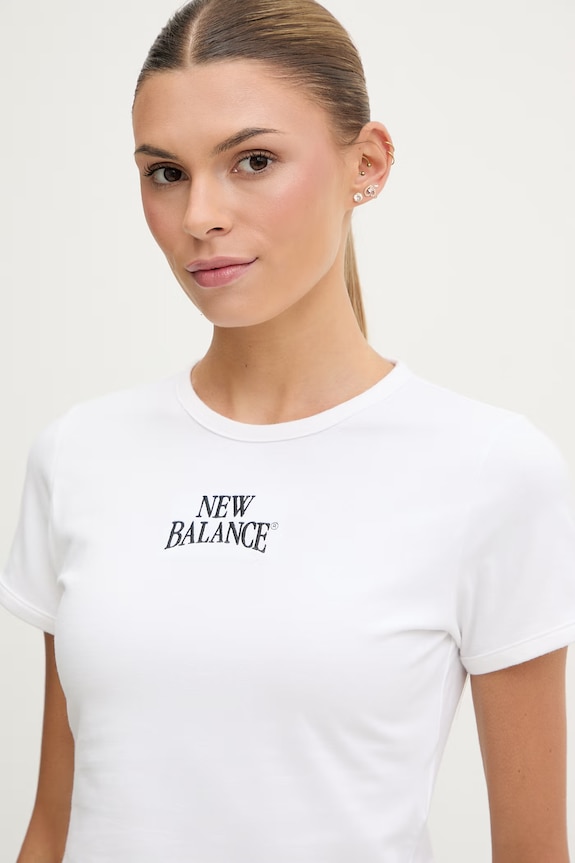 New Balance tricou pentru femei Heritage Ringer alb WT61Y33QWT