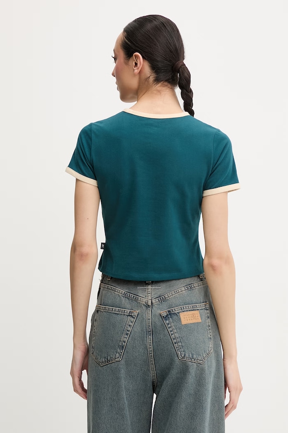 Abbigliamento New Balance t-shirt da donna con cotone Heritage Ringer WT61Y33QAAV turchese