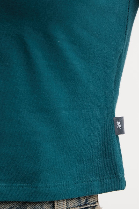 New Balance t-shirt γυναικείο με βαμβάκι Heritage Ringer WT61Y33QAAV τιρκουάζ