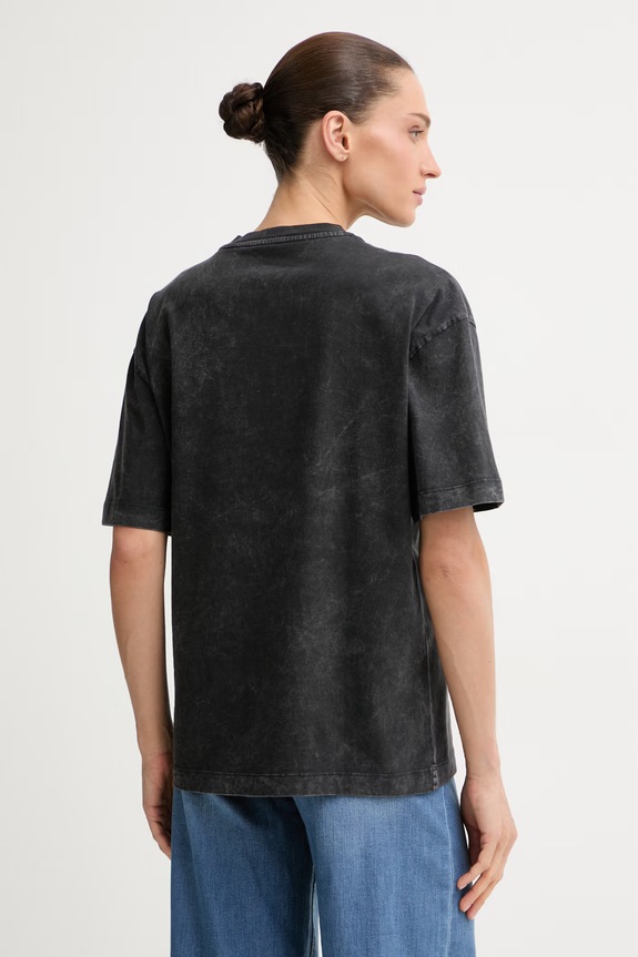 Odzież Guess T-shirt oversize damski bawełniany MARILYN MONROE W6BI52.K6659 czarny