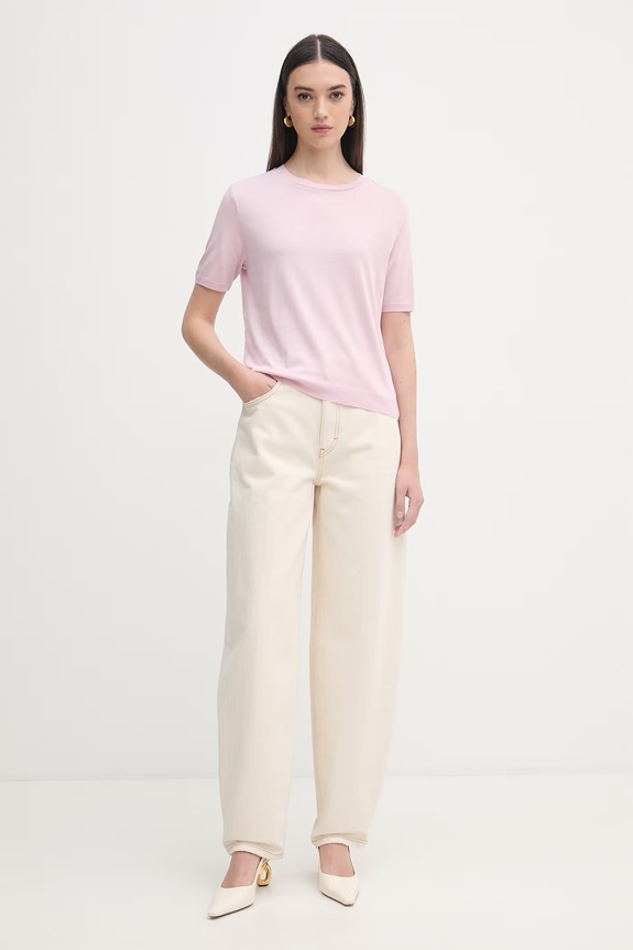 Patrizia Pepe t-shirt damski z lyocellem 2M4542.J419 różowy SS26