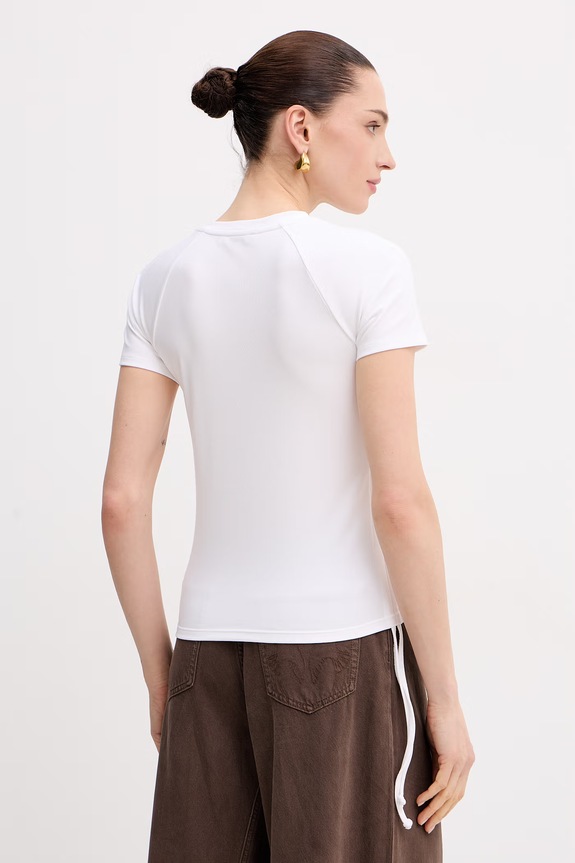 Odzież Patrizia Pepe t-shirt damski bawełniany z elastanem 2M4549.J416 biały