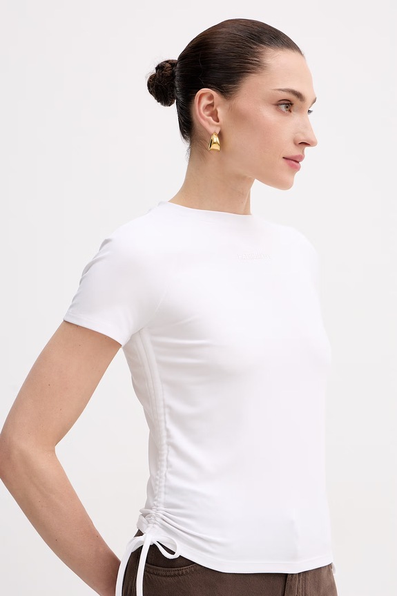 Patrizia Pepe t-shirt damski bawełniany z elastanem biały 2M4549.J416