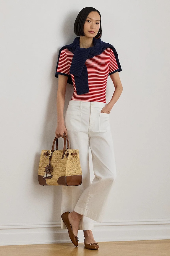 Îmbrăcăminte Lauren Ralph Lauren tricou basic pentru femei, din bumbac 200P09076 roz