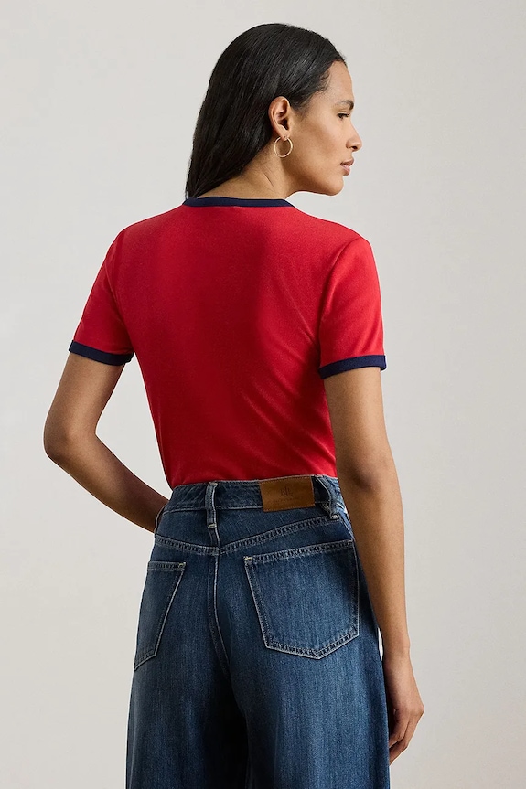 Lauren Ralph Lauren Βασικό T-shirt Γυναικείο Βαμβακερό 200P09077 κόκκινο SS26