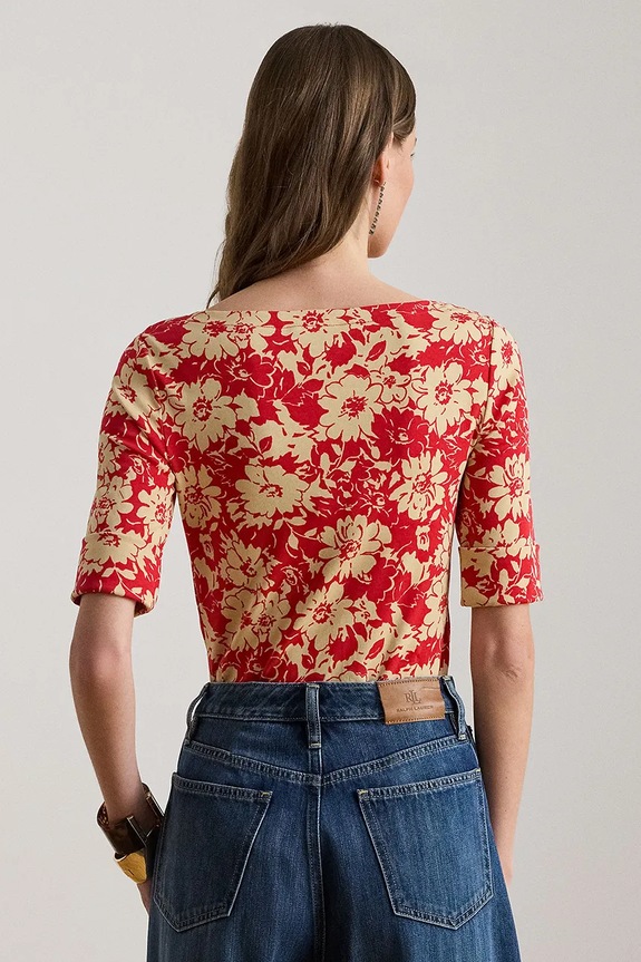 Lauren Ralph Lauren Μπλουζάκι basic Γυναικείο βαμβακερό 200P09078 κόκκινο SS26