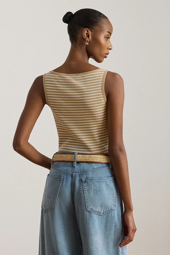 Lauren Ralph Lauren top de damă din bumbac 200P09099 bej SS26