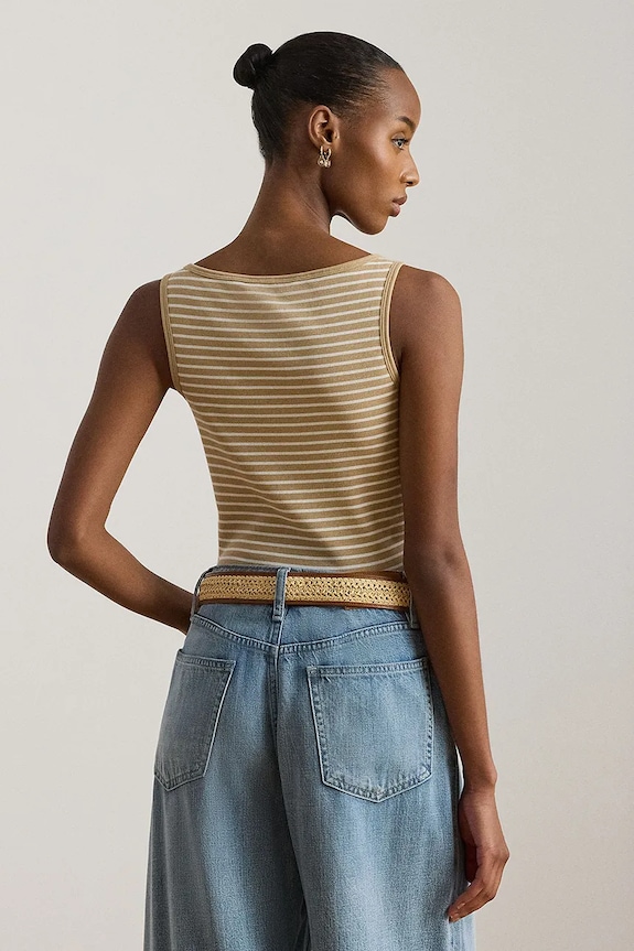 Lauren Ralph Lauren top de damă din bumbac 200P09099 bej SS26