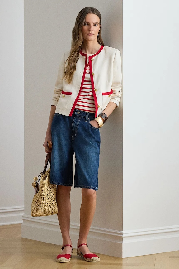 Odzież Lauren Ralph Lauren t-shirt damski bawełniany 200B21056 beżowy
