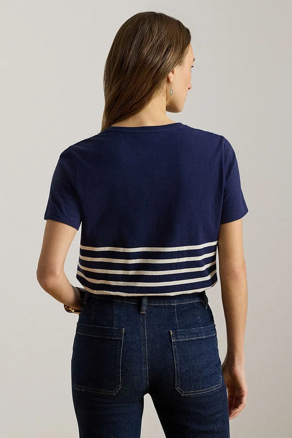 Lauren Ralph Lauren t-shirt damski bawełniany 200B21056 granatowy SS26