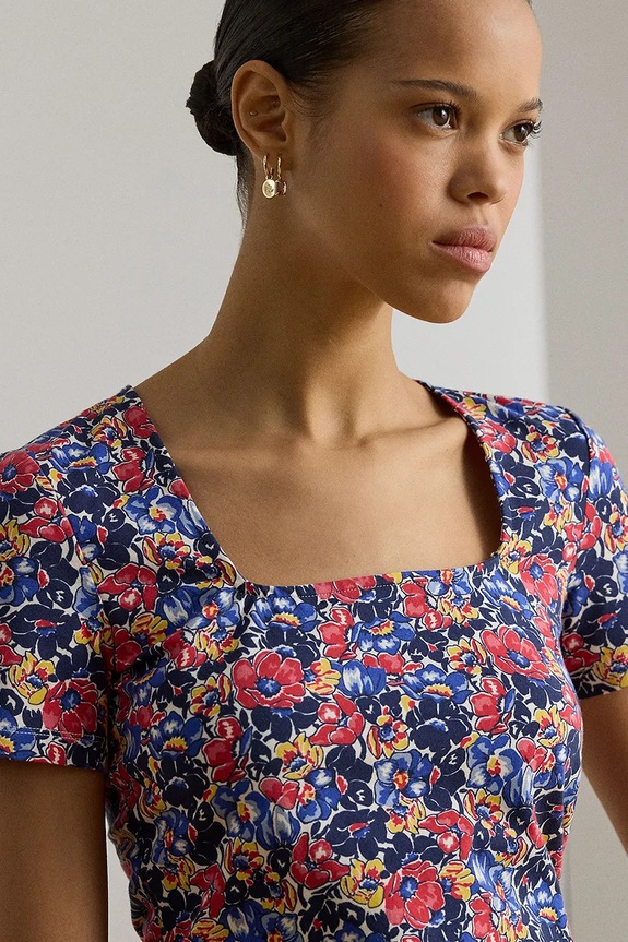 Lauren Ralph Lauren t-shirt Γυναικείο με βαμβάκι πολύχρωμο 200P13602