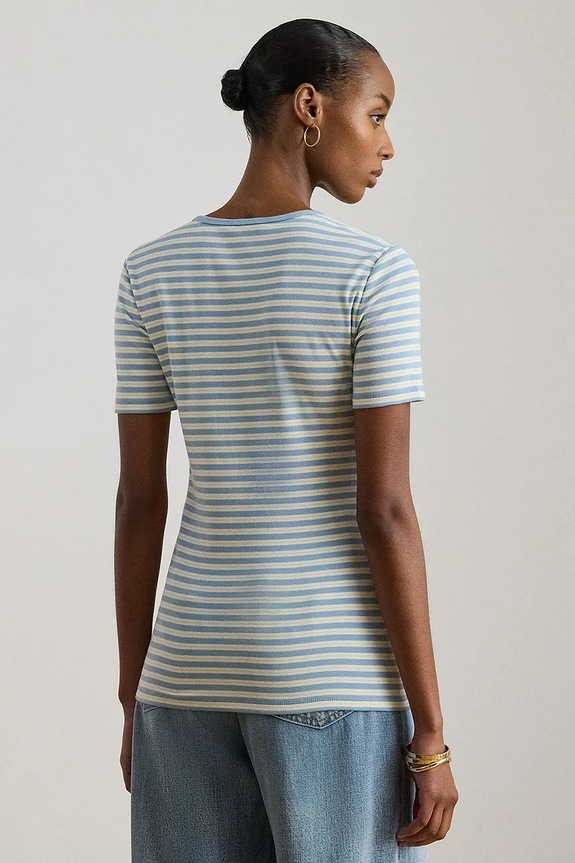 Lauren Ralph Lauren tričko dámske bavlnené 200P09108 modrá SS26