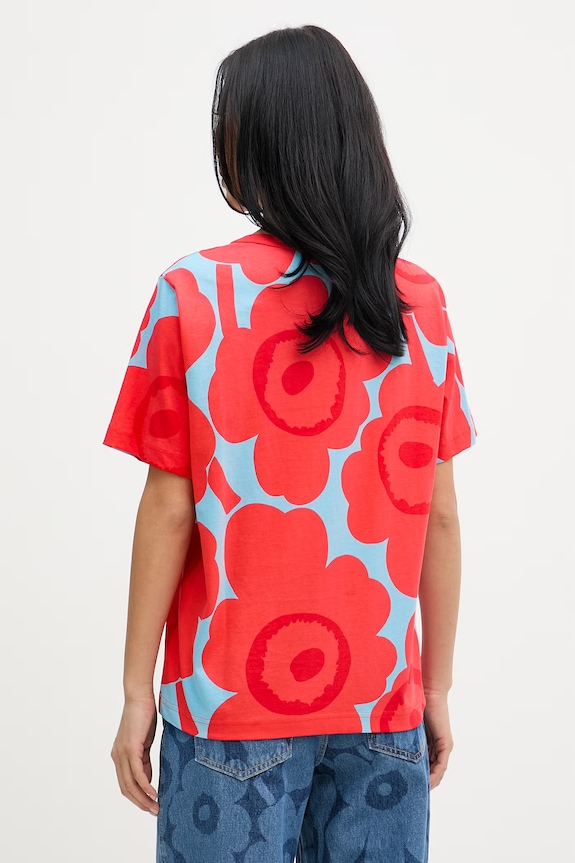 Oblečenie Marimekko tričko dámske bavlnené 095075 červená