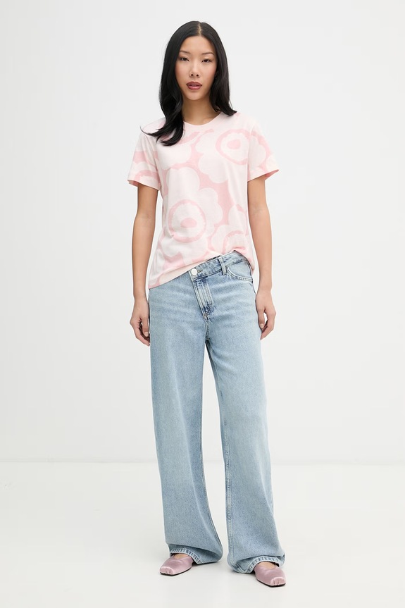 Marimekko tricou pentru femei, din bumbac 095051 roz SS26