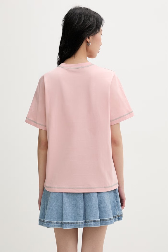 Îmbrăcăminte Marimekko tricou pentru femei, din bumbac 095095 roz