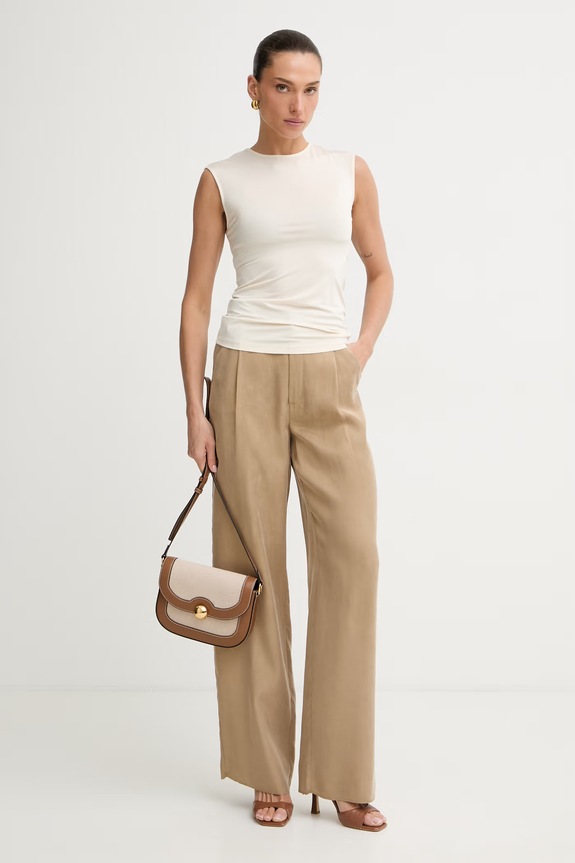 Max&Co. μπλούζα γυναικεία με βισκόζη MCOBELLICO 2616941024200 μπεζ SS26