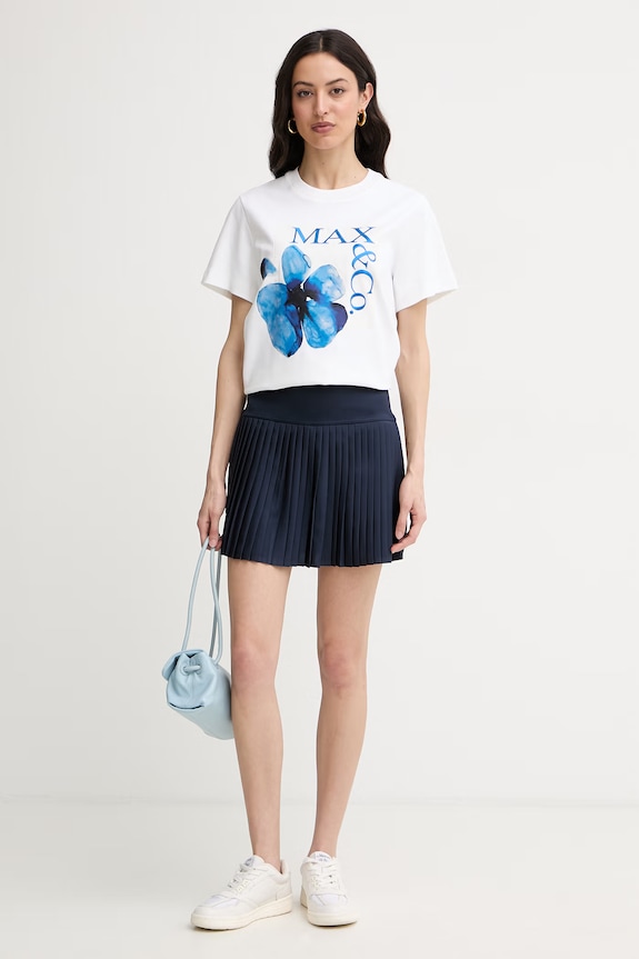 Max&Co. tricou pentru femei, din bumbac MCOMAMBO 2616971034200 alb SS26