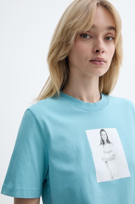 Calvin Klein tricou basic pentru femei, din bumbac albastru LV040501WF