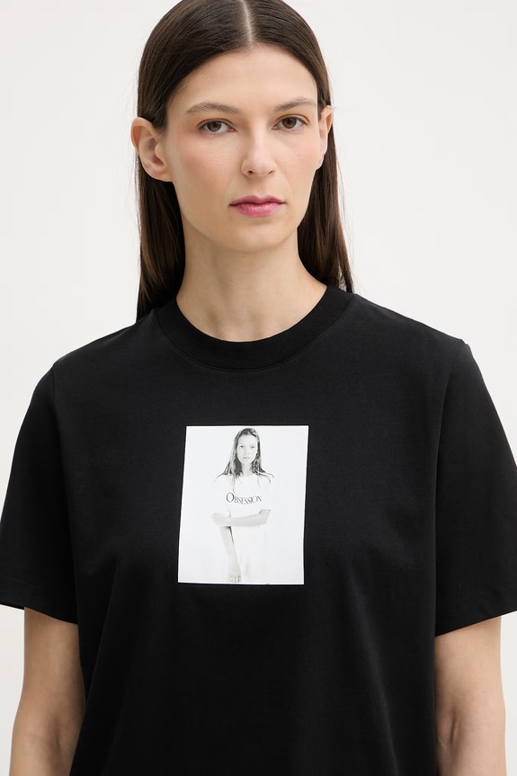 Calvin Klein basic tričko dámske bavlnené čierna LV040501WF