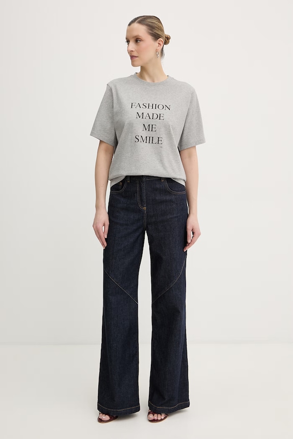 Victoria Beckham tricou pentru femei, din bumbac 1226JTS007458A gri SS26
