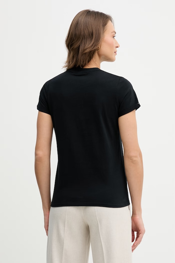 Odzież U.S. Polo Assn. T-shirt damski bawełniany CREW NECK WUP0634 czarny