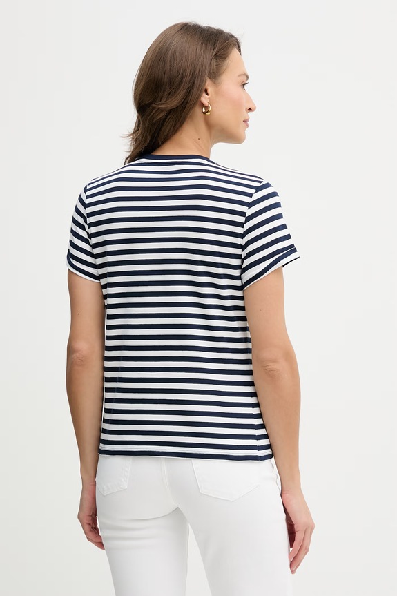 Oblečenie U.S. Polo Assn. tričko dámske bavlnené STRIPE CREW NECK WUP1308 tmavomodrá
