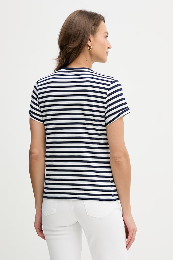 Oblečenie U.S. Polo Assn. tričko dámske bavlnené STRIPE CREW NECK WUP1308 tmavomodrá