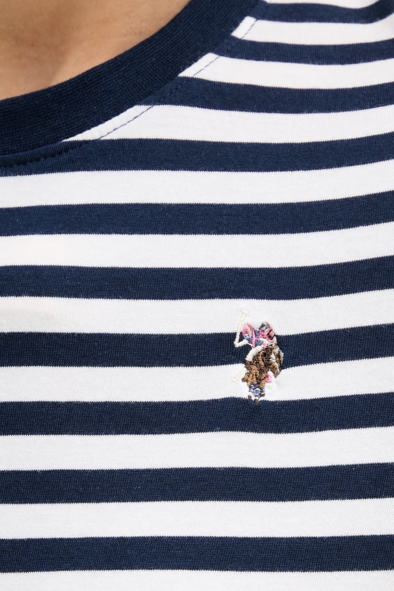 U.S. Polo Assn. tričko dámske bavlnené STRIPE CREW NECK WUP1308 tmavomodrá