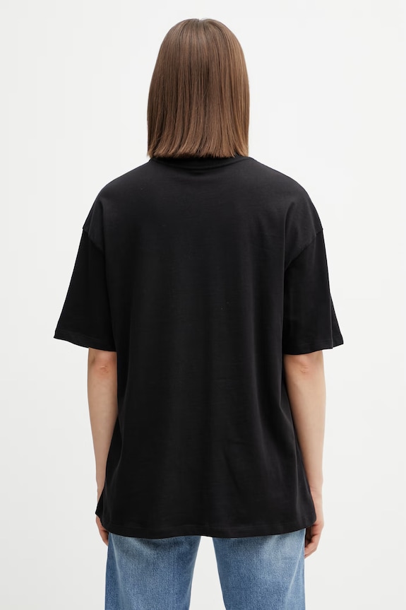 Odjeća The North Face Essential Simple Dome oversize majica kratkih rukava od pamuka za žene NF0A8EVXJK31 crna