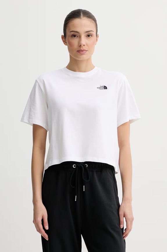 The North Face t-shirt γυναικείο βαμβακερό Evolution Simple Dome λευκό NF0A8FDHFN41